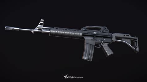 Pindad SS2-V2 Assault Rifle 3D asset | CGTrader