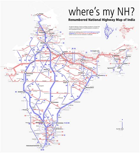 Renumbered National Highways map of India (Schematic) | Flickr - Photo Sharing!