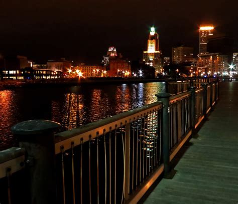 Providence Skyline at Night Photograph by Nancy De Flon - Fine Art America