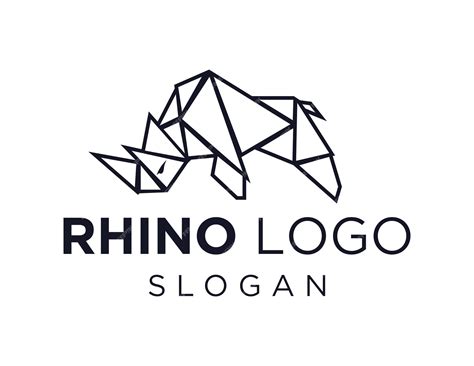 Premium Vector | A rhino logo that is black and white