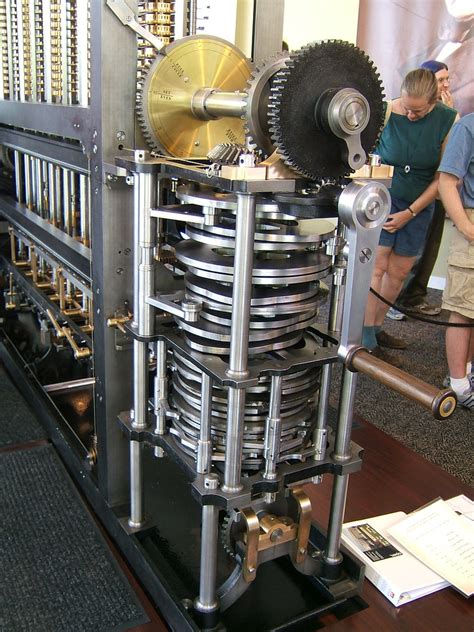 Charles Babbage's difference engine is cranked by hand | Flickr