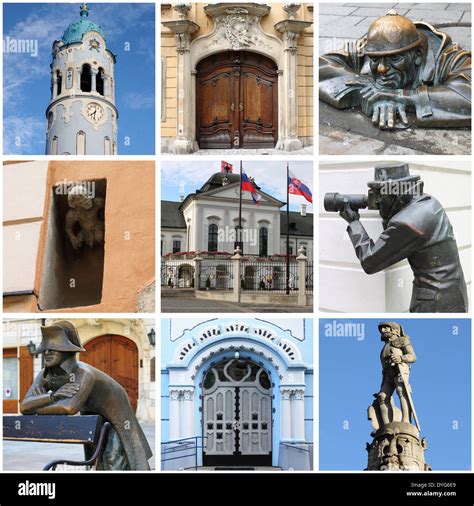 Collage of landmarks of Bratislava, Slovakia Stock Photo - Alamy