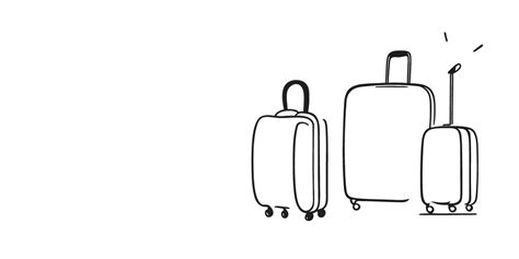 Travel suitcase in continuous line drawing style. Luggage valise with ...