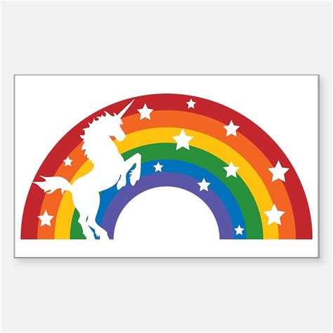 Rainbow Unicorn Stickers | Rainbow Unicorn Sticker Designs | Label Stickers - CafePress