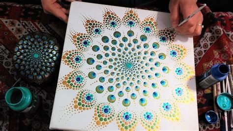 How To Paint Dot Mandalas Majestic Peacock #35 Full Step by Step Tutorial - YouTube | Dot art ...