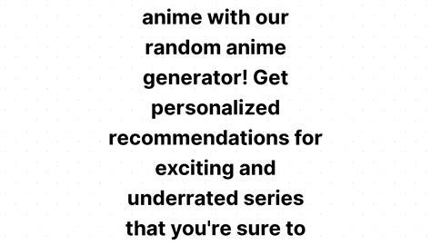 Explore the world of anime with our random anime generator! Get ...