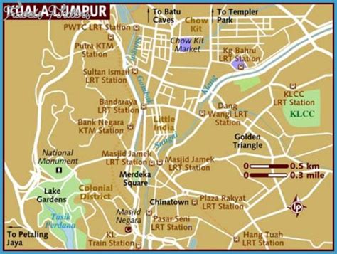 Kuala Lumpur Map Tourist Attractions - TravelsFinders.Com