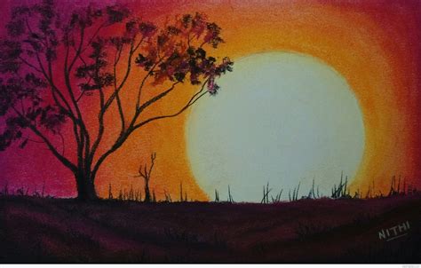 Sunset Pencil Drawing at GetDrawings | Free download