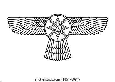 Cartoon Drawing Ancient Sumerian Symbol Winged 库存矢量图（免版税）1854789949 ...