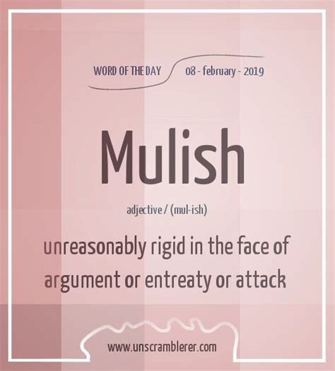 Mulish | English vocabulary words, Uncommon words, Vocabulary words