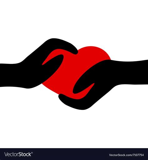 Two hands holding heart Royalty Free Vector Image