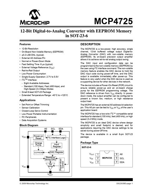 Datasheet MCP4725 Microchip - Preview and Download