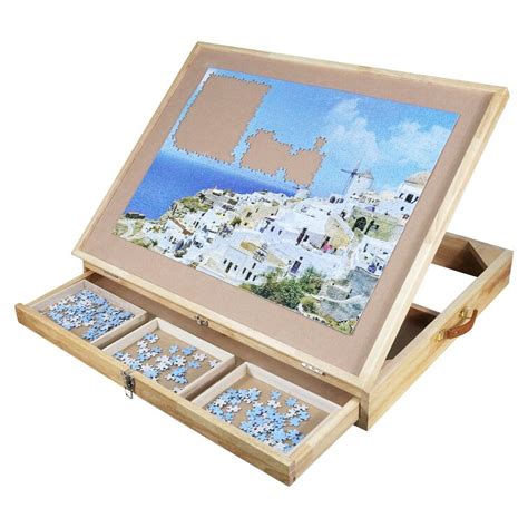 Polar Jumbo Wooden Jigsaw Puzzle Table, Plateau, Storage Board With Easel, 9 Drawers And Non ...