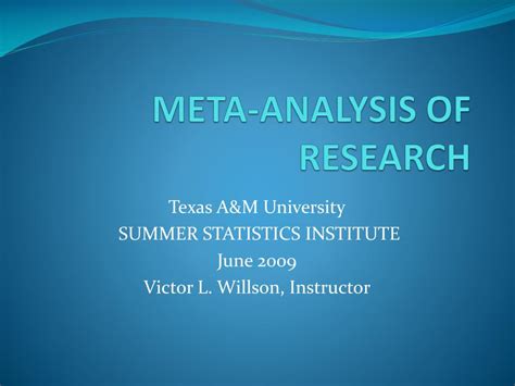 PPT - META-ANALYSIS OF RESEARCH PowerPoint Presentation, free download ...