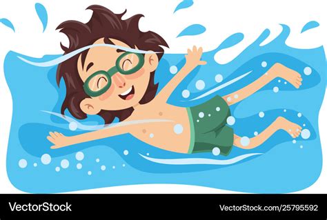 Kid swimming Royalty Free Vector Image - VectorStock