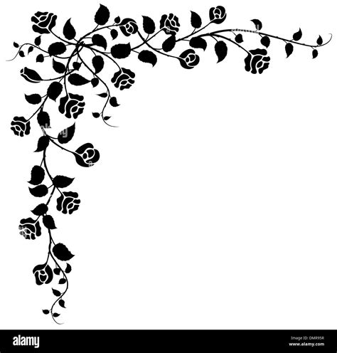 Black And White Rose Border Clip Art