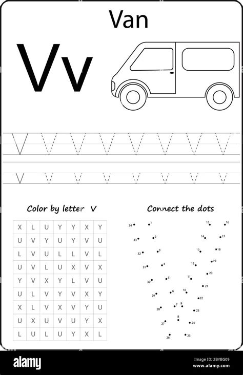 letter V. Alphabet letter. Worksheet. Task for kids. learning letters Stock Vector Image & Art ...