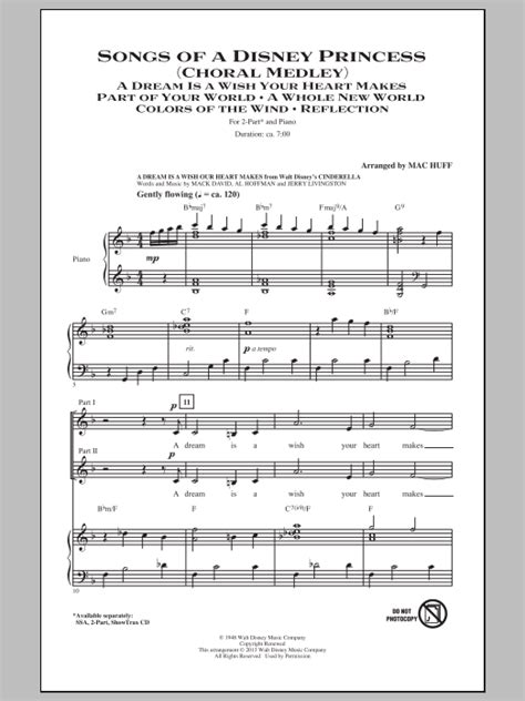 Songs of a Disney Princess (Choral Medley) Sheet Music | Mac Huff | 2-Part Choir