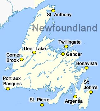 Newfoundland Map - Canada Travel