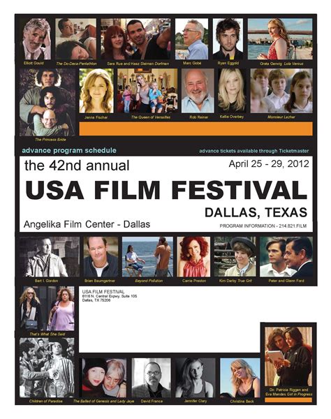 42nd Annual USA Film Festival – Schedule of Events