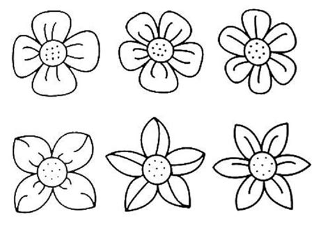 small flower coloring pages | Easy flower drawings, Flower coloring ...