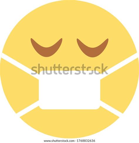 Mask Face Emoji Emoticon Stock Vector (Royalty Free) 1768832636 ...