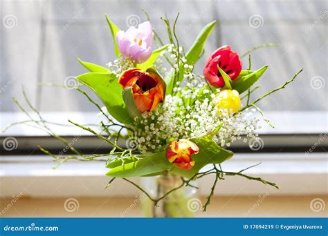 Spring bouquet with tulips stock image. Image of beauty - 17094219