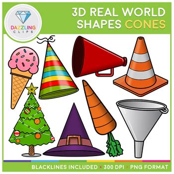 3D Shapes Real Life Objects Clip Art: Cones | Objetos con figuras ...