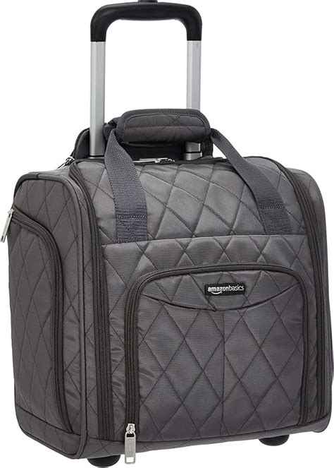 AmazonBasics Underseat Carry-On Rolling Travel Luggage Bag, Grey Quilted: Amazon.ca: Luggage & Bags