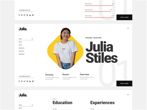 Julia - Free One Page Portfolio HTML Template - TemplatesJungle.com