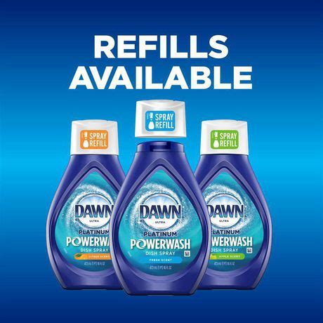 Dawn Platinum Powerwash Dish Spray Refill, Dish Soap, Fresh Scent ...