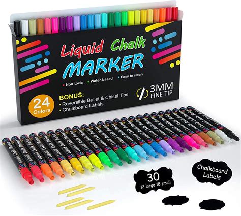 Amazon.com : Shuttle Art Chalk Markers, 24 Vibrant Colors Liquid Chalk ...