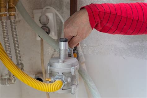 Fixing gas pipe stock image. Image of heating, pipe - 174653911