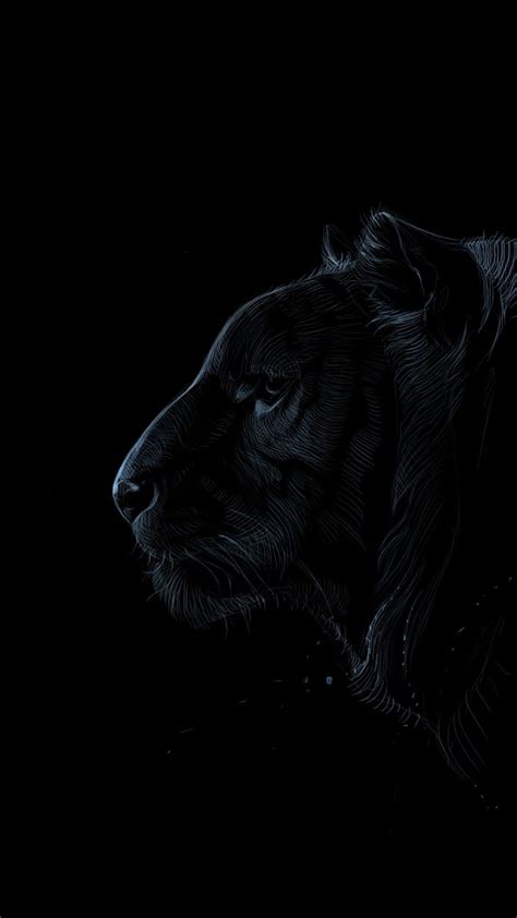 Black Tiger, art, dark, HD phone wallpaper | Peakpx