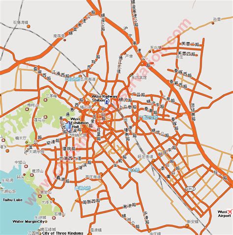 City map of Wuxi, street map, Wuxi guide, Wuxi roads map