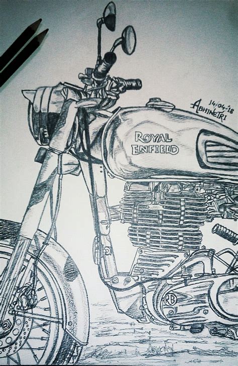 Enfield Classic 350 Royal Enfield Bullet Bike Drawing Easy - Allyw-Getintoit