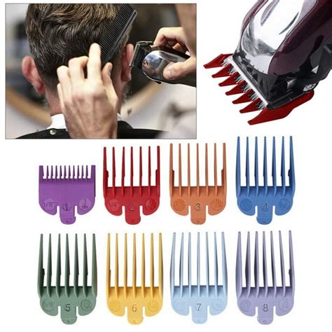 Professional Hair Clipper Guide Combs,Replacement Guards Set, 8 Color 8 ...