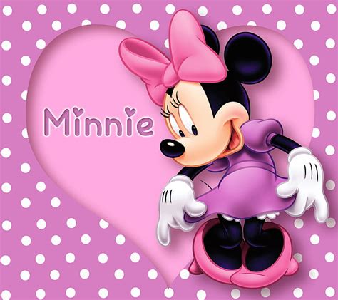 HD wallpaper: Minnie Mouse wallpaper, heart, pink, cartoon, disney, purple | Wallpaper Flare