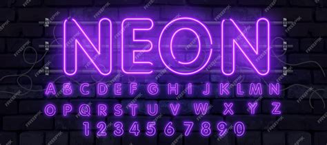 Premium Vector | Neon tube alphabet font illustration