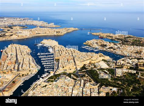 Aerial view above Valletta and Grand Harbour, Malta Stock Photo - Alamy