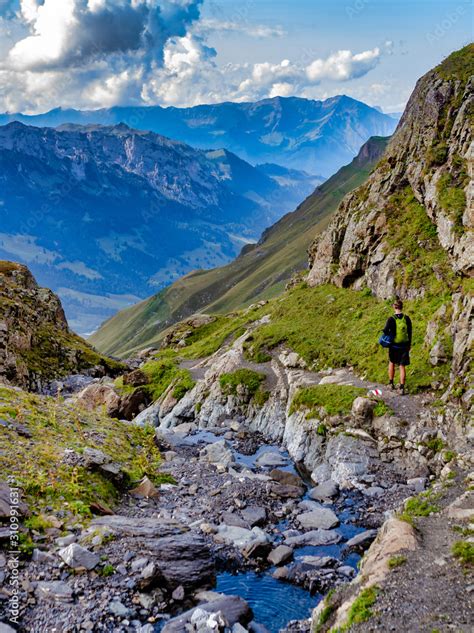 hiking in the alps Stock Photo | Adobe Stock