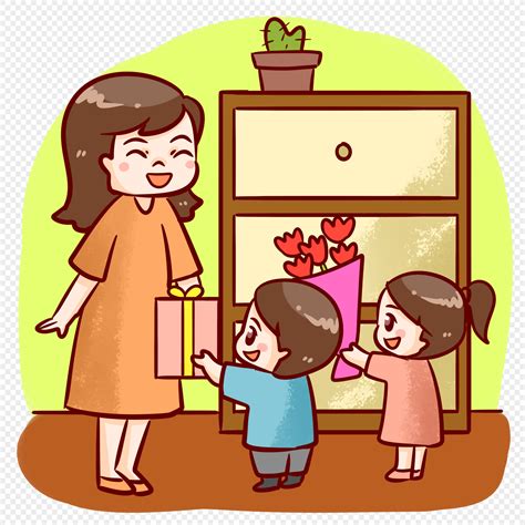 Niño Dando Un Regalo A Mamá | imágenes de gráficos png gratis - Lovepik