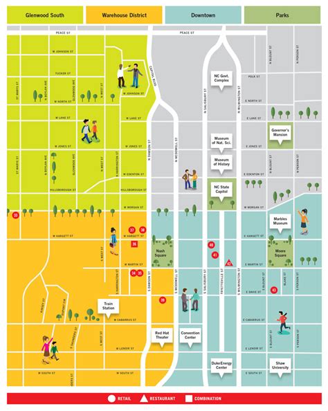 Map Of Downtown Raleigh Streets | Adams Printable Map