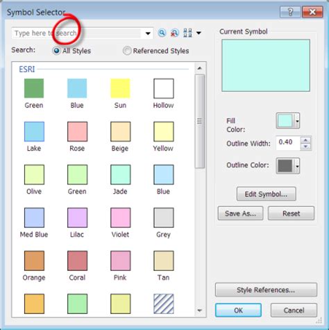 Symbols and styles in ArcGIS 10.0