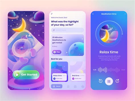 Meditation and Relaxing Apps by Randompopsycle for Orenji Studio on Dribbble