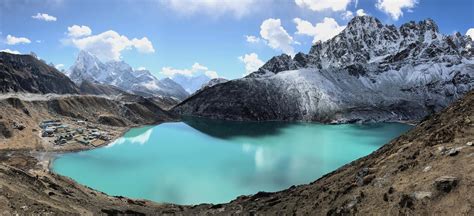 Gokyo Lake at 5000m. Khumbu Region, Nepal [OC][1950x890] : r/EarthPorn