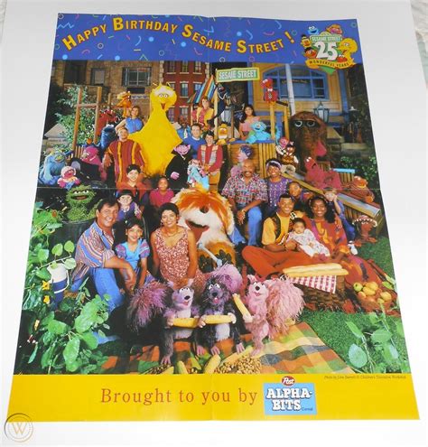 1993 SESAME STREET 25th ANNIVERSARY POSTER - FEATURING ENTIRE CAST ...