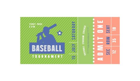 Template for baseball ticket Royalty Free Vector Image