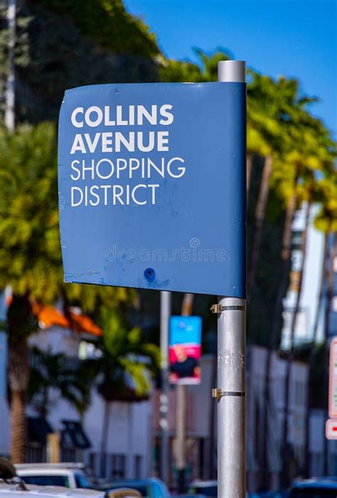 Collins Avenue Shopping District in Miami Beach - MIAMI, FLORIDA - FEBRUARY 14, 2022 Editorial ...