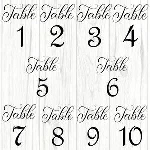 Wedding Reception Table Numbers Table Number SVG Table - Etsy